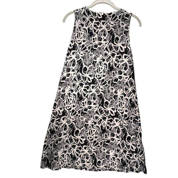 Democracy Sleeveless Shift Dress Black White Floral V-Neck AB Solution Summer 12 - Picture 2 of 8